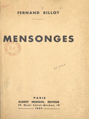 cover image of Mensonges